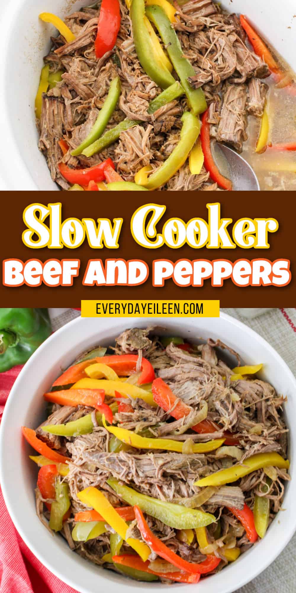 Easy Slow Cooker Beef and Peppers Recipe Everyday Eileen