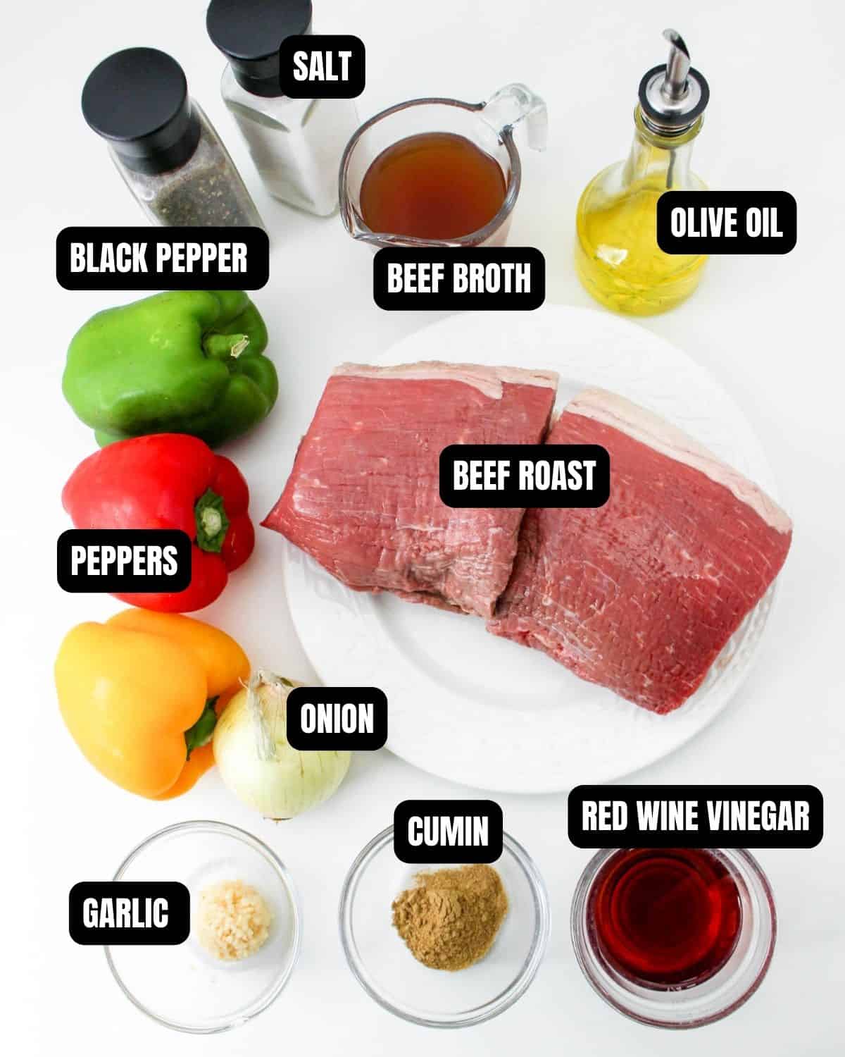 Slow cooker beef and peppers ingredients