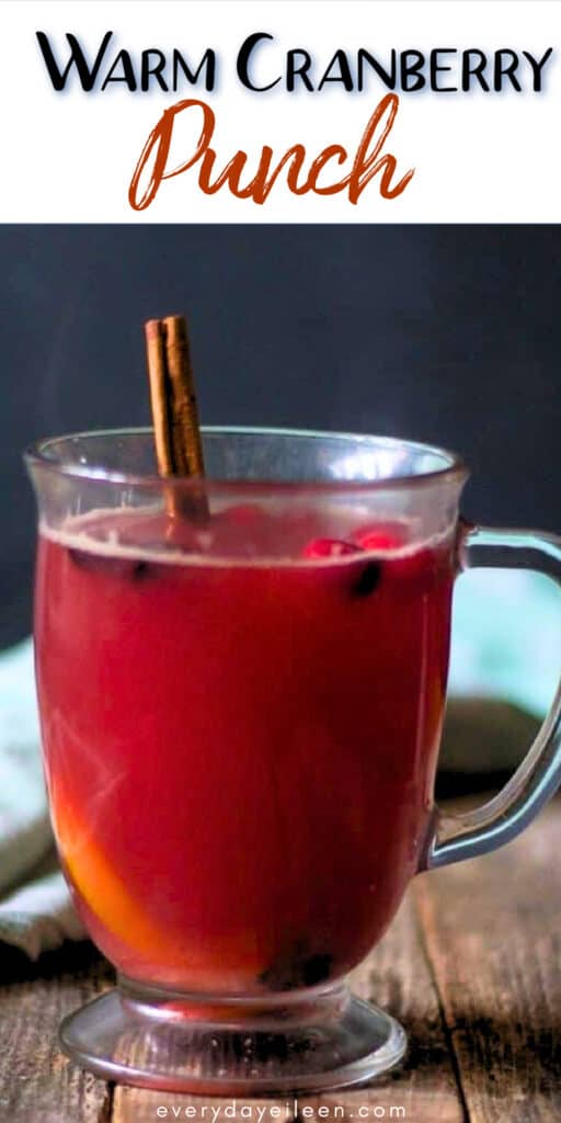 Pinterest pin for warm cranberry punch