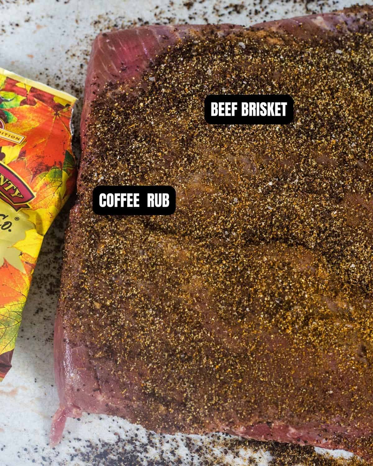 Ingrredients for coffee rubbed beef brisket