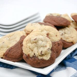 Brookie cookies on a platter.