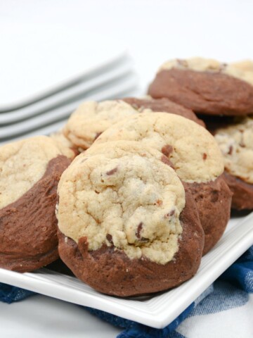 Brookie cookies on a platter.