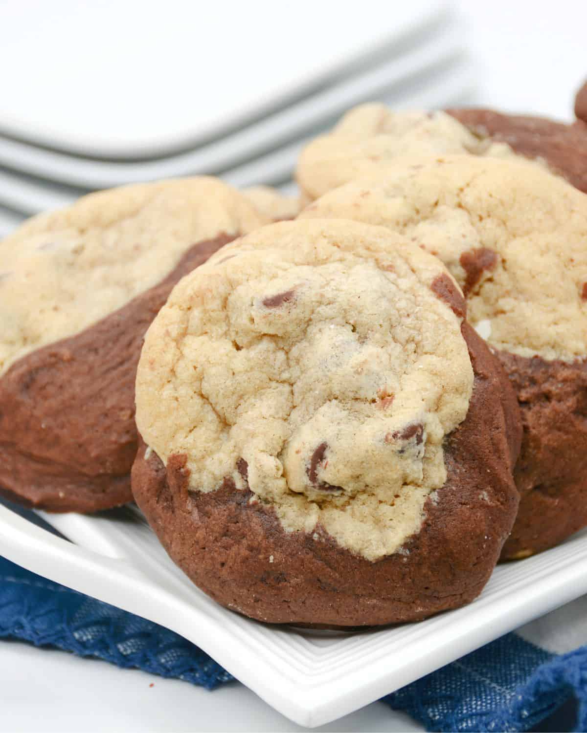 Brookie cookies on a plate.