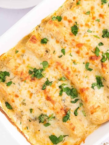 Chicken Enchilada with sour cream.