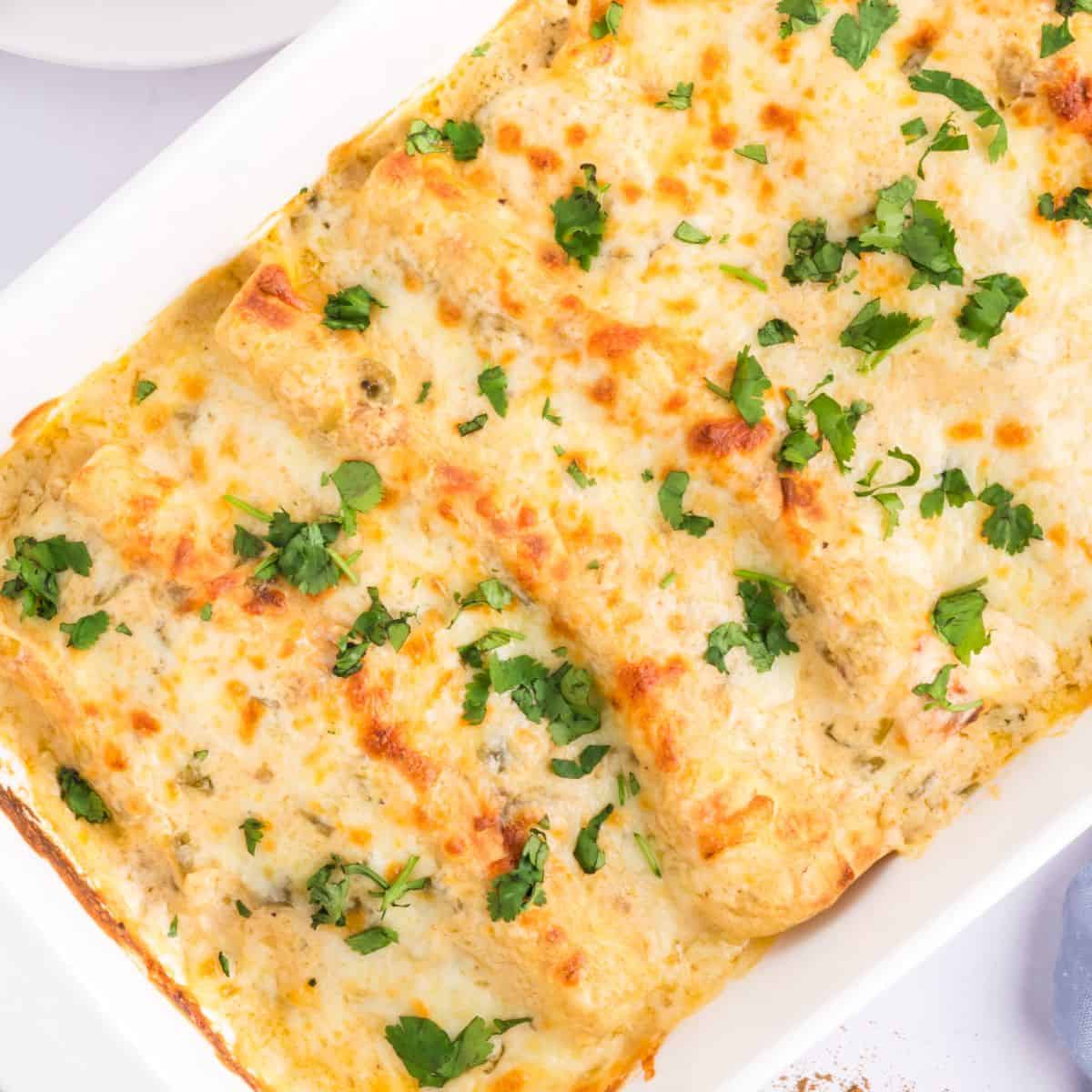 Chicken Enchilada with sour cream.