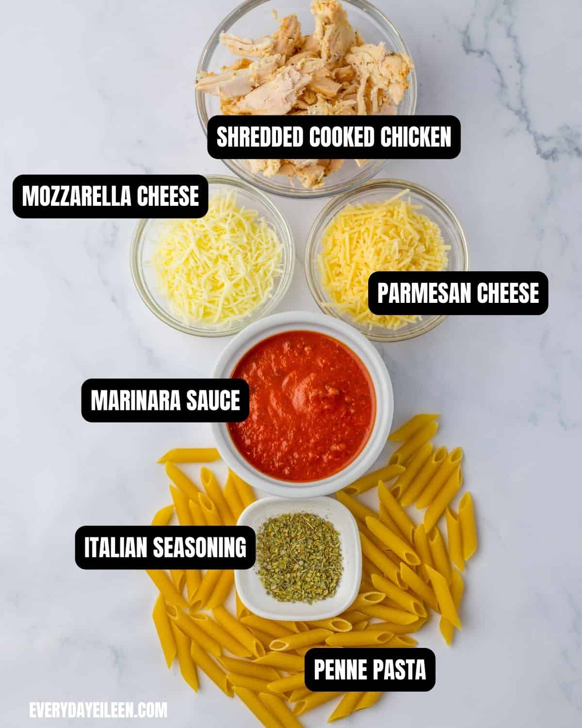 Chicken parm pasta casserole ingredients