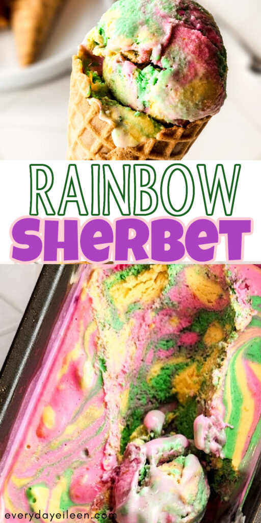 Pinterest pin for rainbow sherbet
