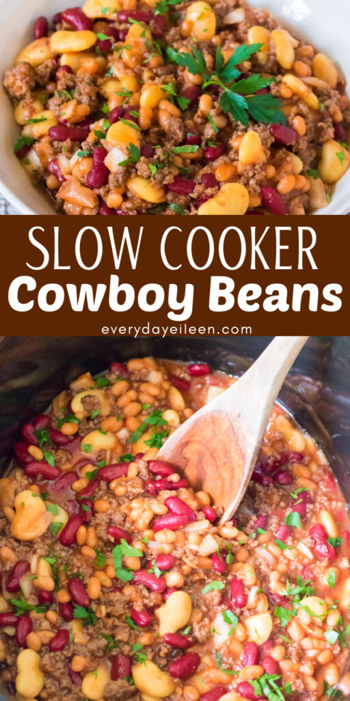 Slow Cooker Cowboy beans pinterest pin