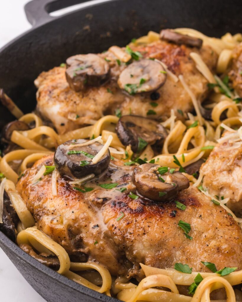 Chicken Marsala Fettuccine - Everyday Eileen