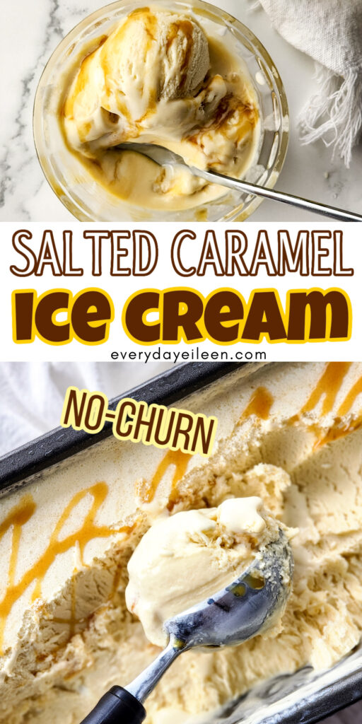 No-Churn Salted Caramel Ice Cream Pinterest pin.