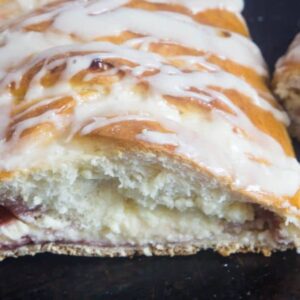 Cream cheese danish with raspberries