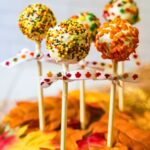 Autumn cake balls with fall sprinkles