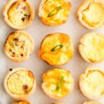 Small egg quiche on a plate.