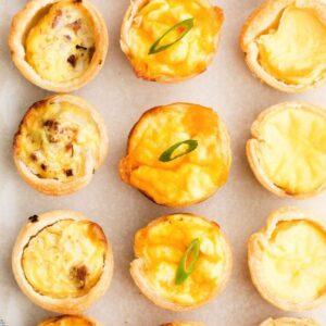 Small egg quiche on a plate.
