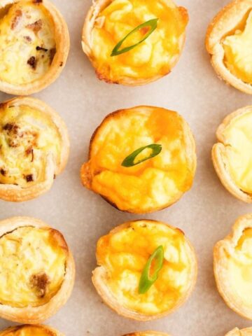 Small egg quiche on a plate.