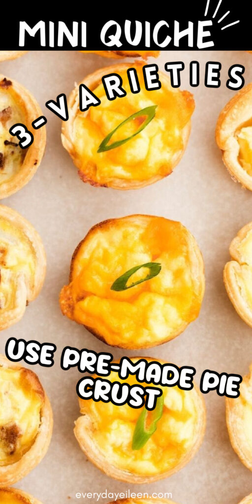 mini quiche 3 variations.