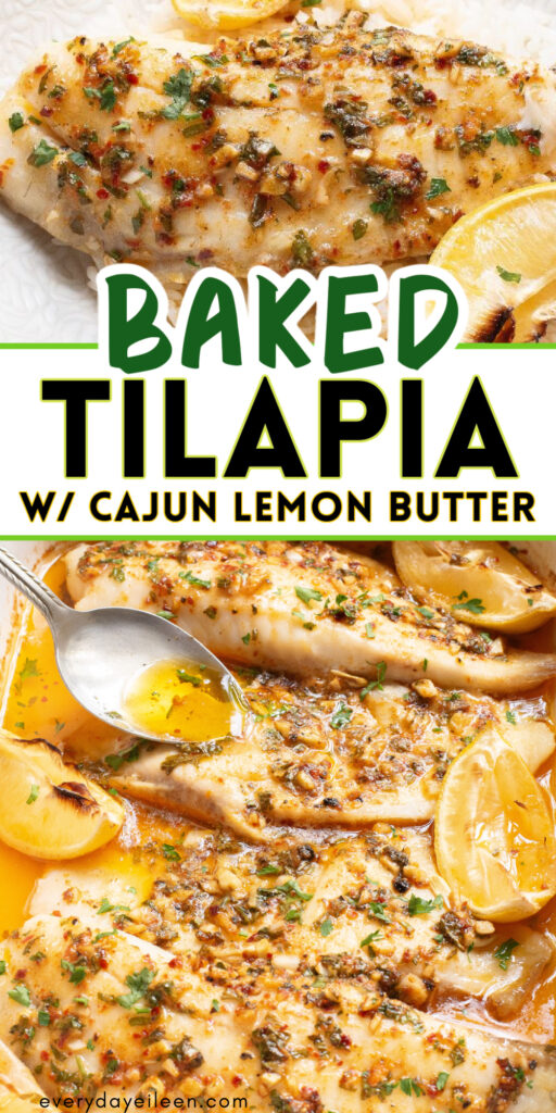 Pinterest pin for Baked Tilapia.