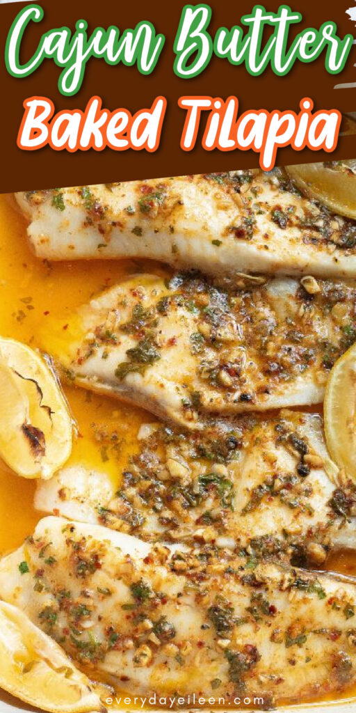 Pinterest pin for Baked Tilapia.