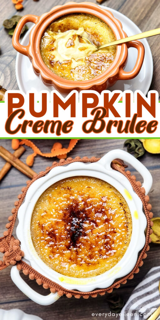 Pinterest pin for pumpkin pie creme brulee