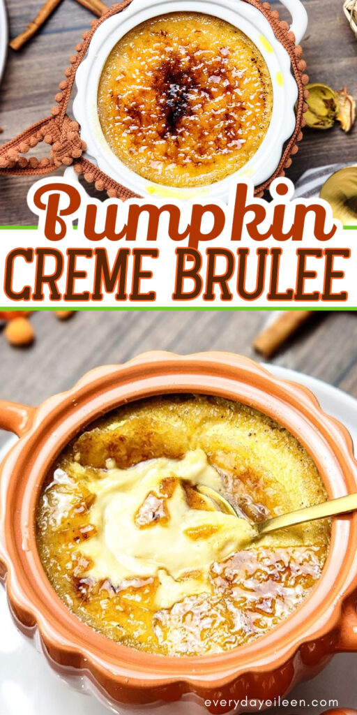 Pinterest pin for pumpkin pie creme brulee