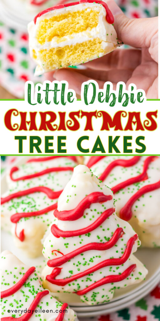 Pinterest pin for christmas tree miss debbie cakes