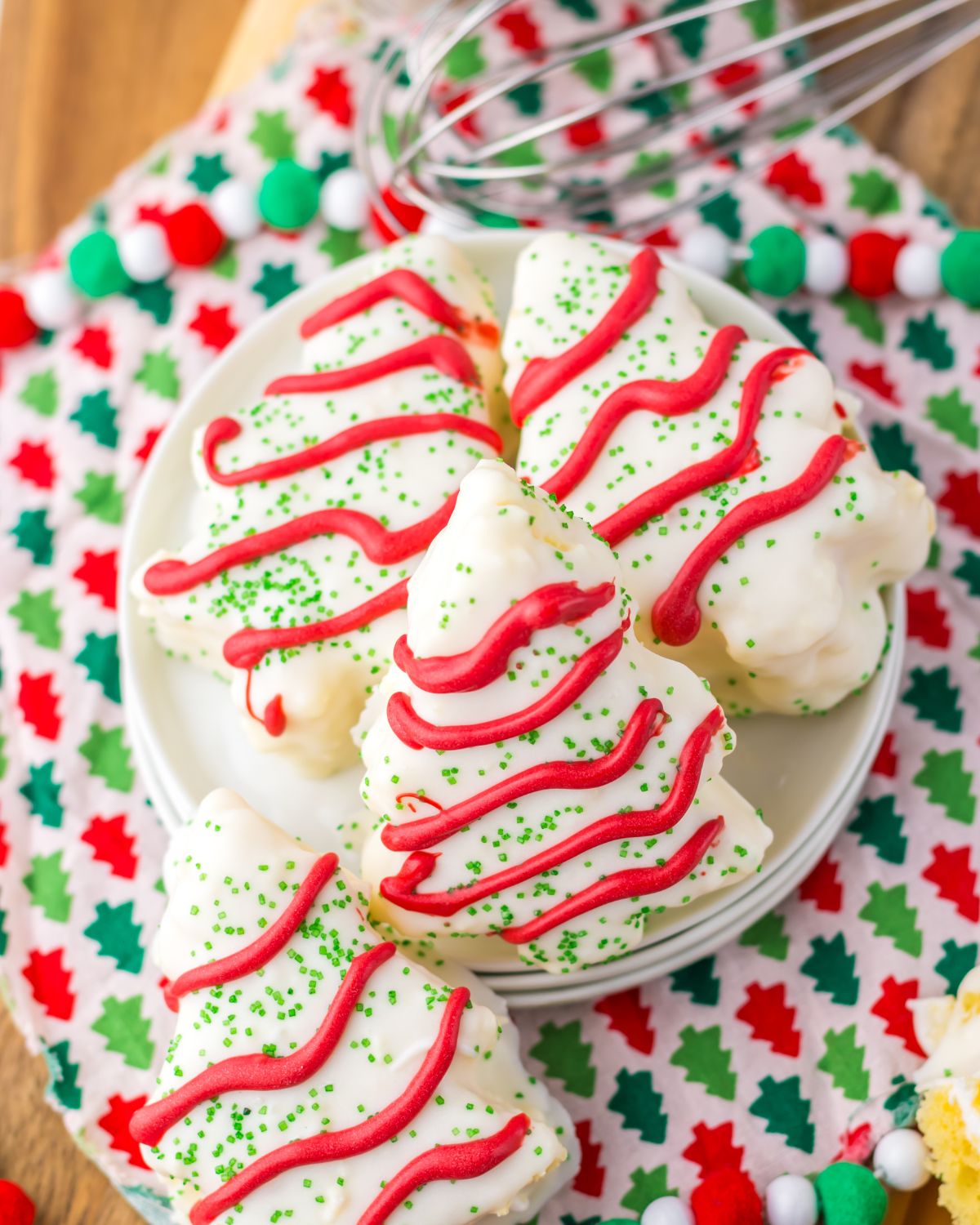 Christmas Tree Cakes on a plate.