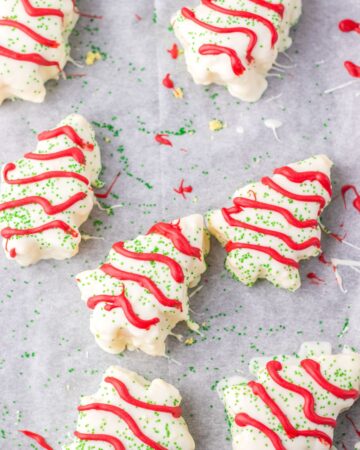 Little Debbie Christmas Tree Cakes on a platter.