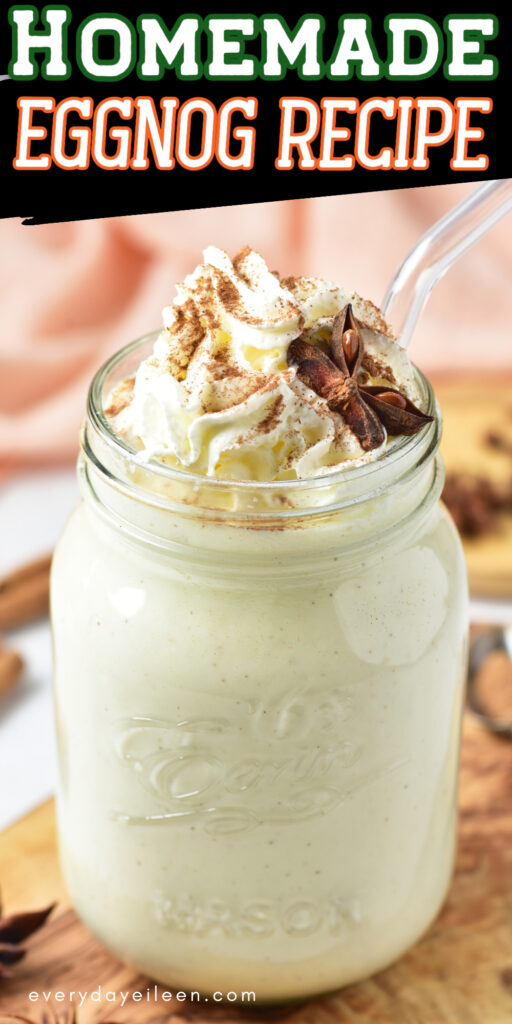 Homemade eggnog pinterest pin.