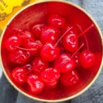 Whiskey cherries in a bowl.