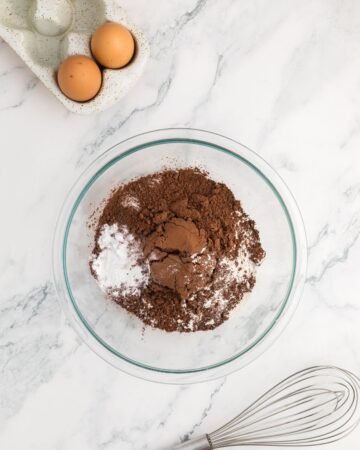 Dry ingredients for chocolate waffles