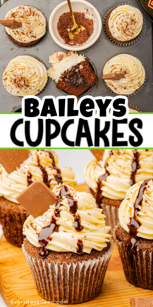 Pinterest pin for Baileys cupcakes