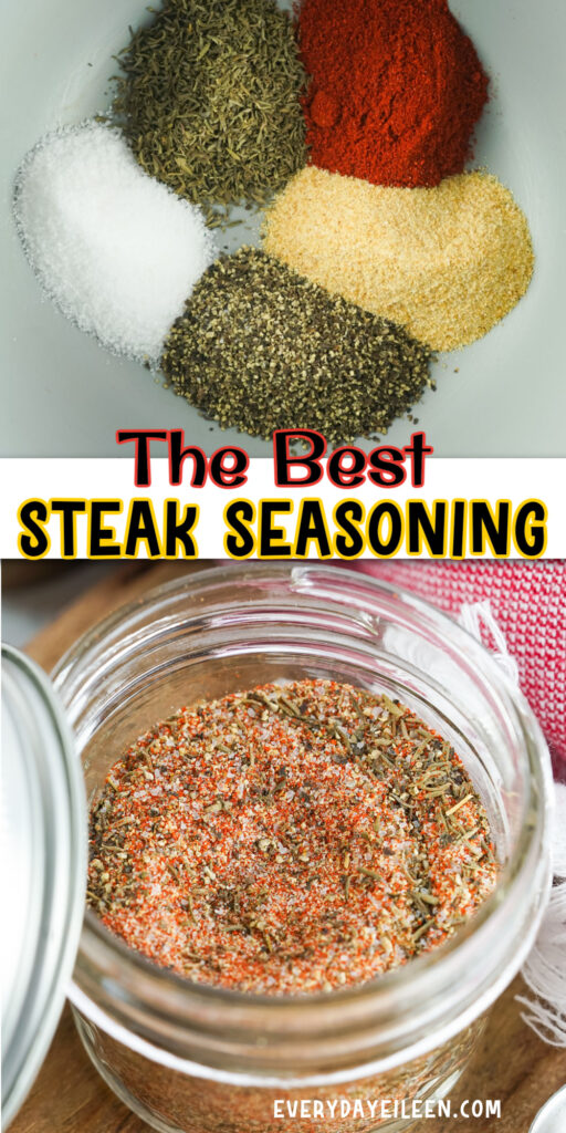 Pinterest pin for steak seasoning