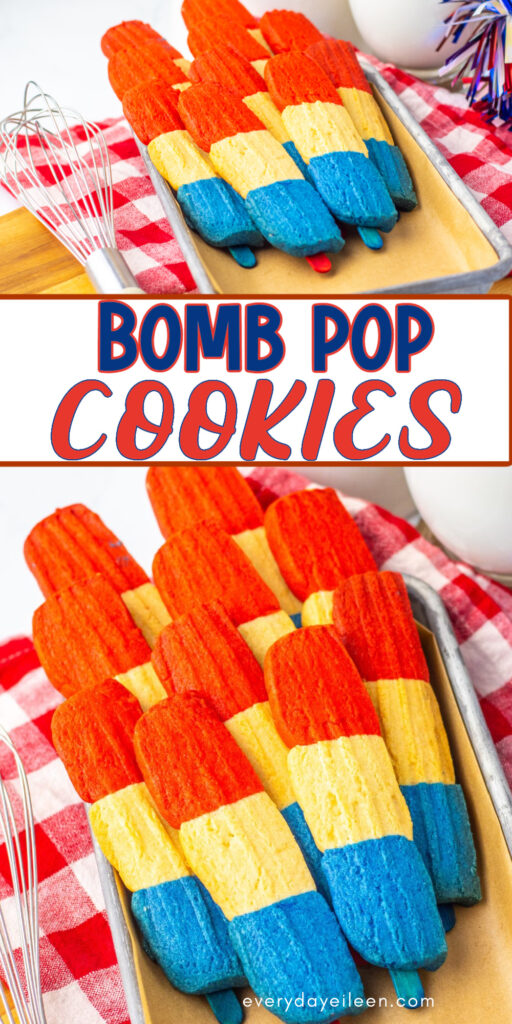 Pinterest pin for bomb pop cookies