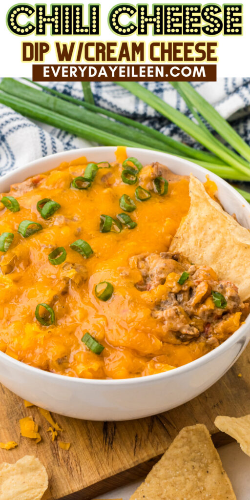 Cheese Chili Pinterest pin with text overlay.