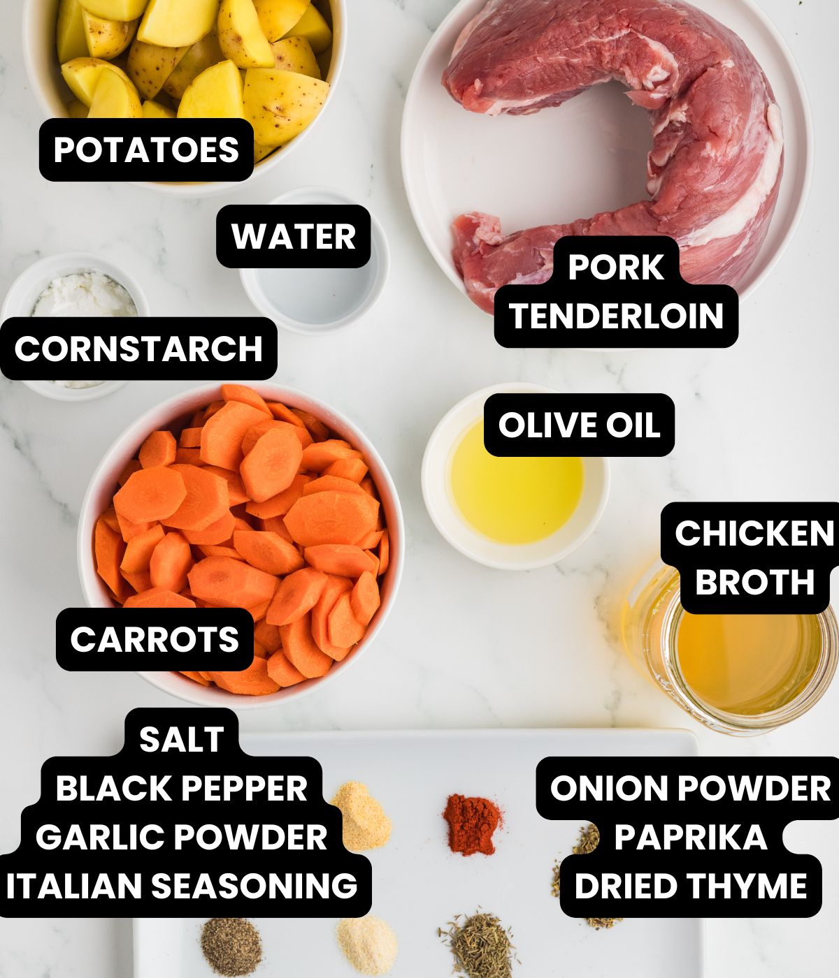Ingredients to make Instant Pot Pork Tenderloin.