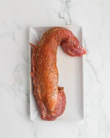 A pork tenderloin seasoned to be made in the Instant Pot.