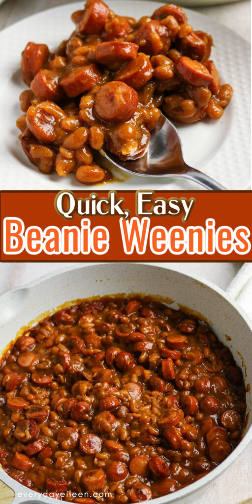 Easy Beanie Weenie Pinterest pin with text overlay.