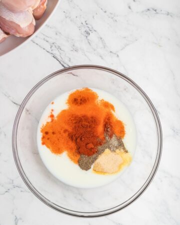 Buttermilk marinade for chicken drumsticks made in the oven.