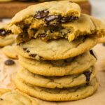 A stack of chocolate chip eggless cookies.