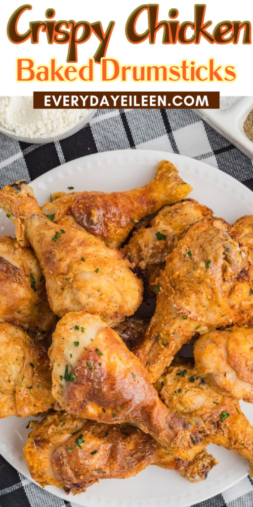 Pinterest Pin for Crispy Baked Drumsticks