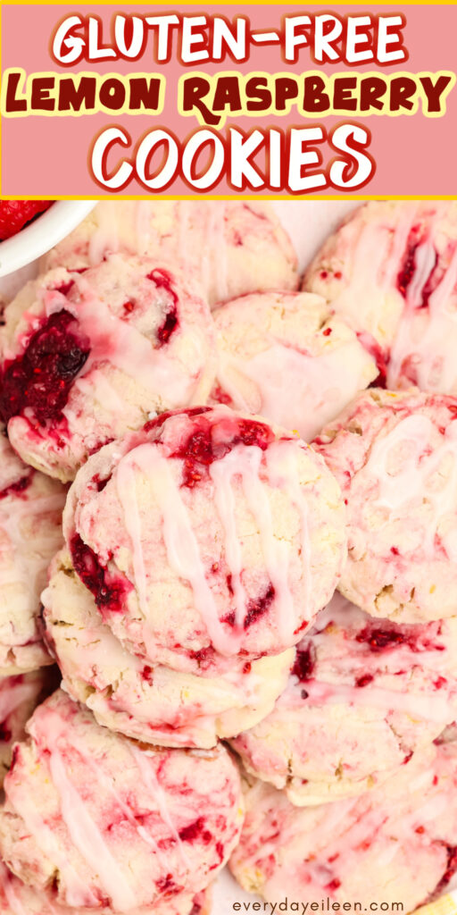 Gluten free lemon raspberry cookies Pinterest pin.