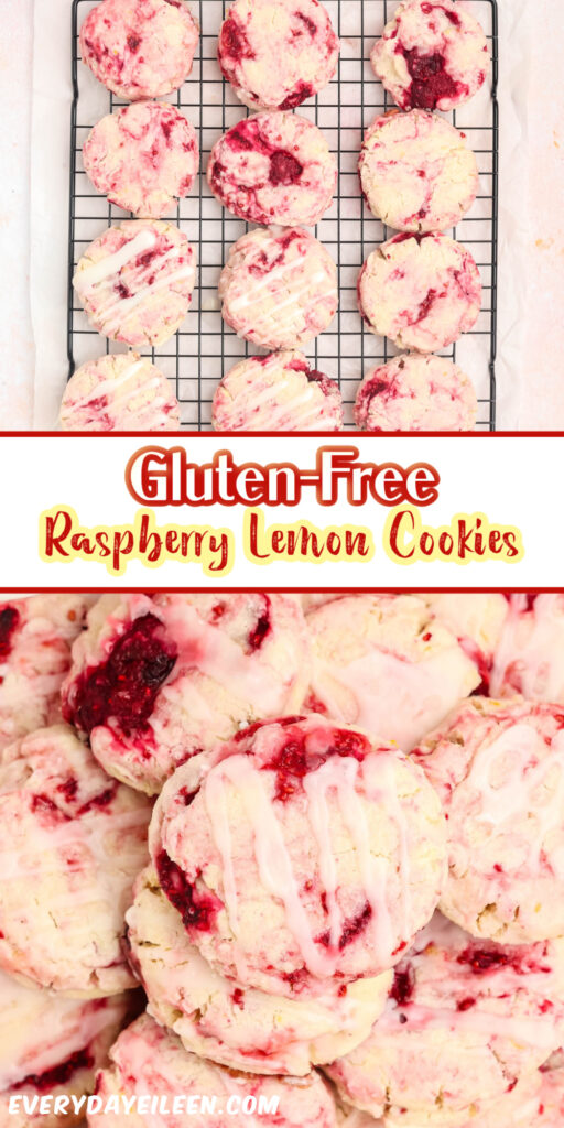 Raspberry Lemon Gluten free cookies with a lemon glaze.