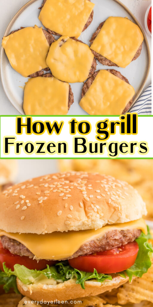 Frozen burgers made on the grill for pinterest
